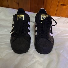 Adidas Originals Superstar Black 3 Stripe Sneakers Men's Size US 7