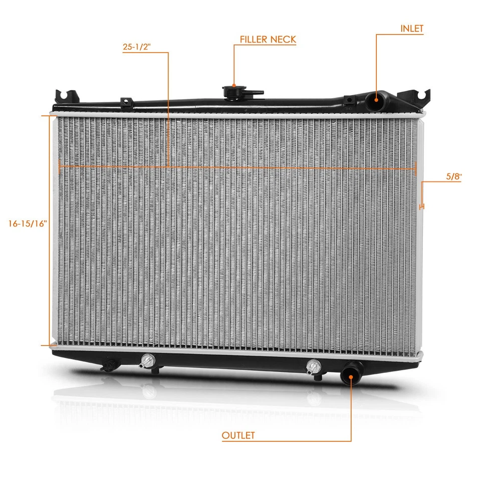 Radiador de aluminio estilo OE de 1 fila para Nissan D21/pickup/pathfinder 86-97 DPI-145 Foto 2 de 4