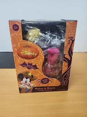 NEW 10 pc Gemmy Disney Halloween Vampire Mickey + Witch Minnie Pumpkin Push In