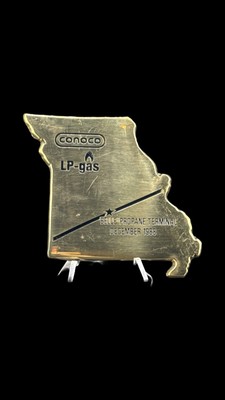 CONOCO 1988 Bell Propane Terminal   Brass Desk Paperweight  
