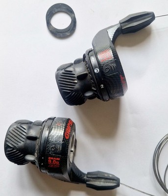 Sram 9.0 SL ESP GripShift Drehgriff-Schalthebel Carbon rot 3x9