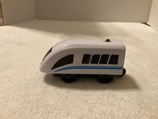 White Plastic Battery Operated Engine Proper for a Wood Track