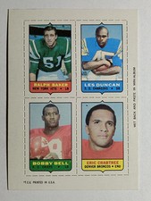 1969 Topps Four-in-One Ralph Baker/Speedy Duncan/Eric Crabtree/Bobby Bell (NM)