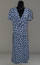 Lauren Ralph Lauren Faux Wrap Ruched Slimming 1/4 Sleeve Black White Dress 16