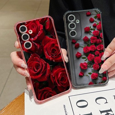 Blumen Rosen Hülle mit Kartenfach für Samsung S26 Ultra S25 S24 A57 A17 A15 A56