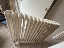 Pair Vintage IDEAL Cast Iron Radiators 15 Section 4Column Working Before Removal