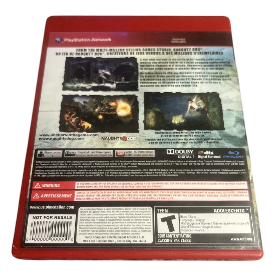 Uncharted Drake's Fortune (PlayStation 3, PS3) Greatest Hits - Image 2 of 4