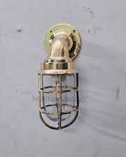 Applique da parete gabbia nautica in ottone massiccio | lampada paratia marina | lampada in ottone