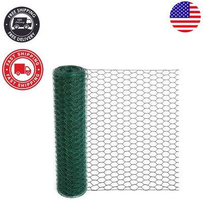 Durable 15.7 x 157 inches PVC Coated Chicken Wire   Perfect for Crafts & Gardens