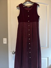 Woolrich Vestito Maglione Donna Borgogna Velluto a Cottagecore Bottoni Frontali Piccolo