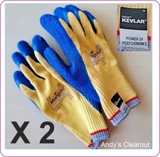 2 x Pairs Marigold  Industrial PGK10 Latex P/C Polycotton Work Gloves - Size 10