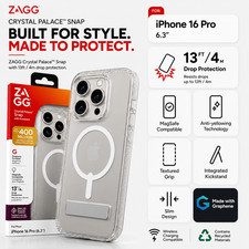 ZAGG (iPhone 16 Pro) Crystal Palace Snap Case MagSafe Magnetic, Shockproof Cover