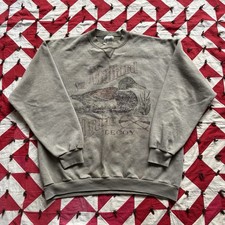 Vintage Mallard Drake Decoy Sweatshirt Mens Green Hunting Nature Wildlife