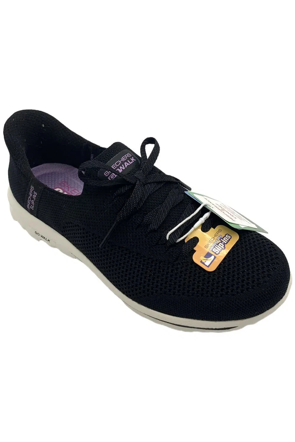 Skechers Women's Slip-ins GO WALK Travel Vegan Washable Shoes Black