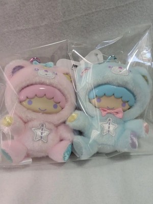 Sanrio Little Twin Stars Puff Poff Mascot Keychain Kiki Lala Plush Japan NEW FS