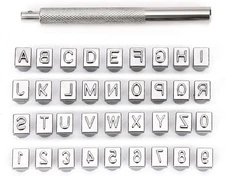 36PCS Alphabet Number Stamp Set 1/4" 6mm Leather Craft Stamping Tools Metal
