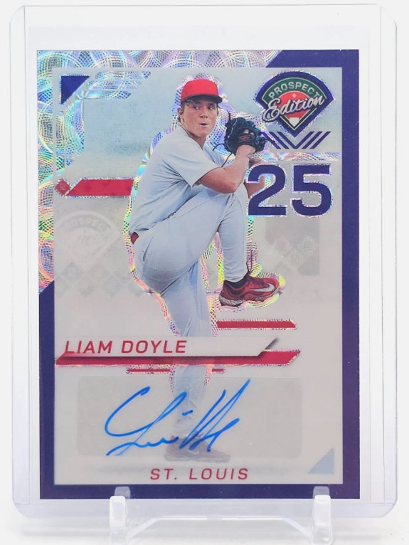 Liam Doyle — Blue Scope RC Auto #/49 — 25’ Panini Prospect Edition #161