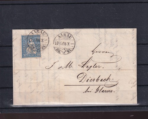 25911/ SCHWEIZ 1866 ALTER BRIEF EF AARAU DIESBACH