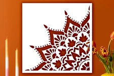 Floral Geometric Intricate Design Stencil for DIY Crafts - StencilAir