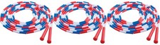 Champion Sports Plastic Segmented Jump Rope, 16 Feet - Blue/Red/White 3-Pack 