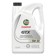Castrol GTX 5W-20 Synthetic Blend Motor Oil, 5 Quarts 5 Quarts, Amber 29.37 per gallon