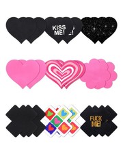 CICKEE Pink Pasties Black Nipple Cover Sticky Bra Breast Cover Nipple Covers ...