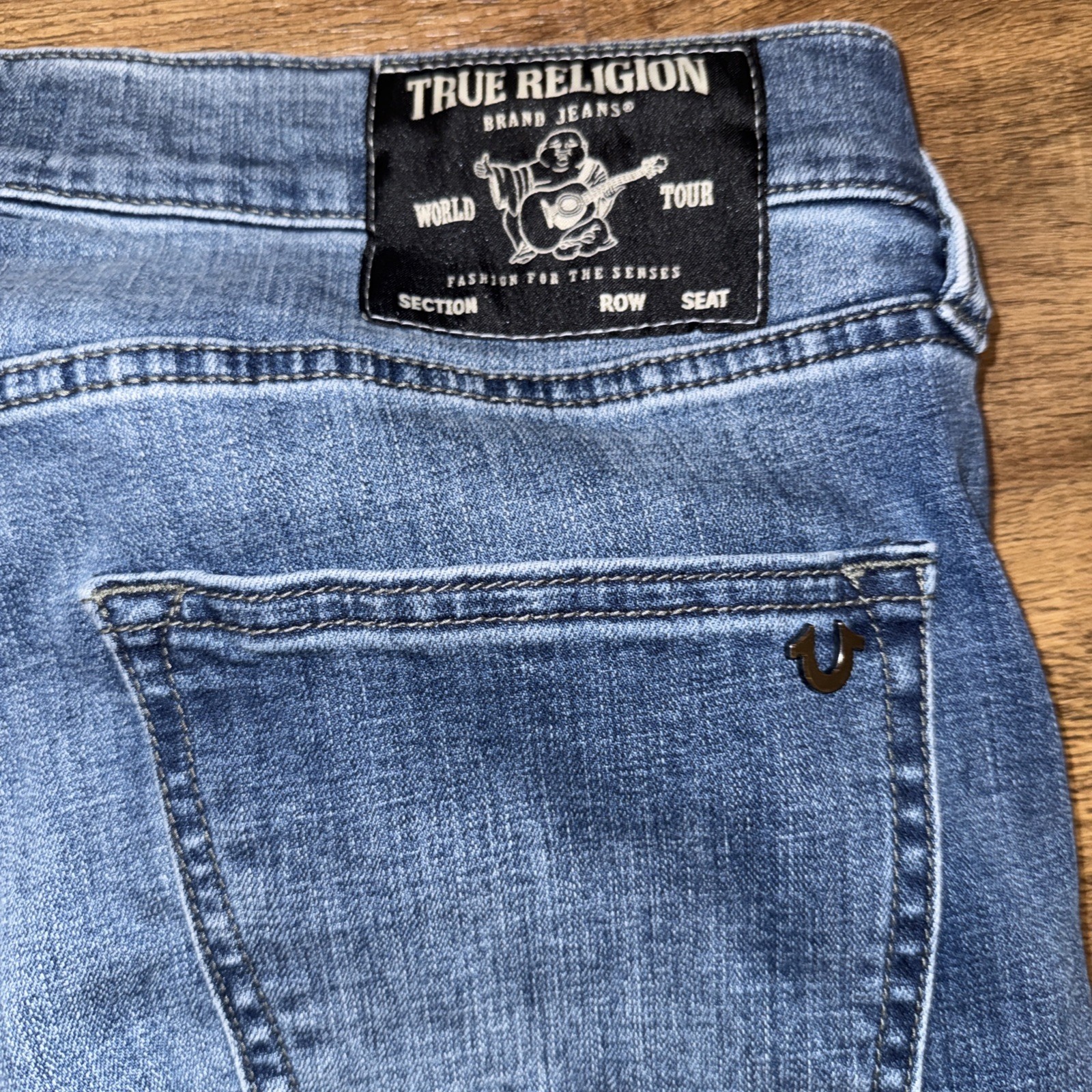 TRUE RELIGION Tony Straight Jeans Mens Size 34 (34x31) Medium Wash Blue thumbnail 12