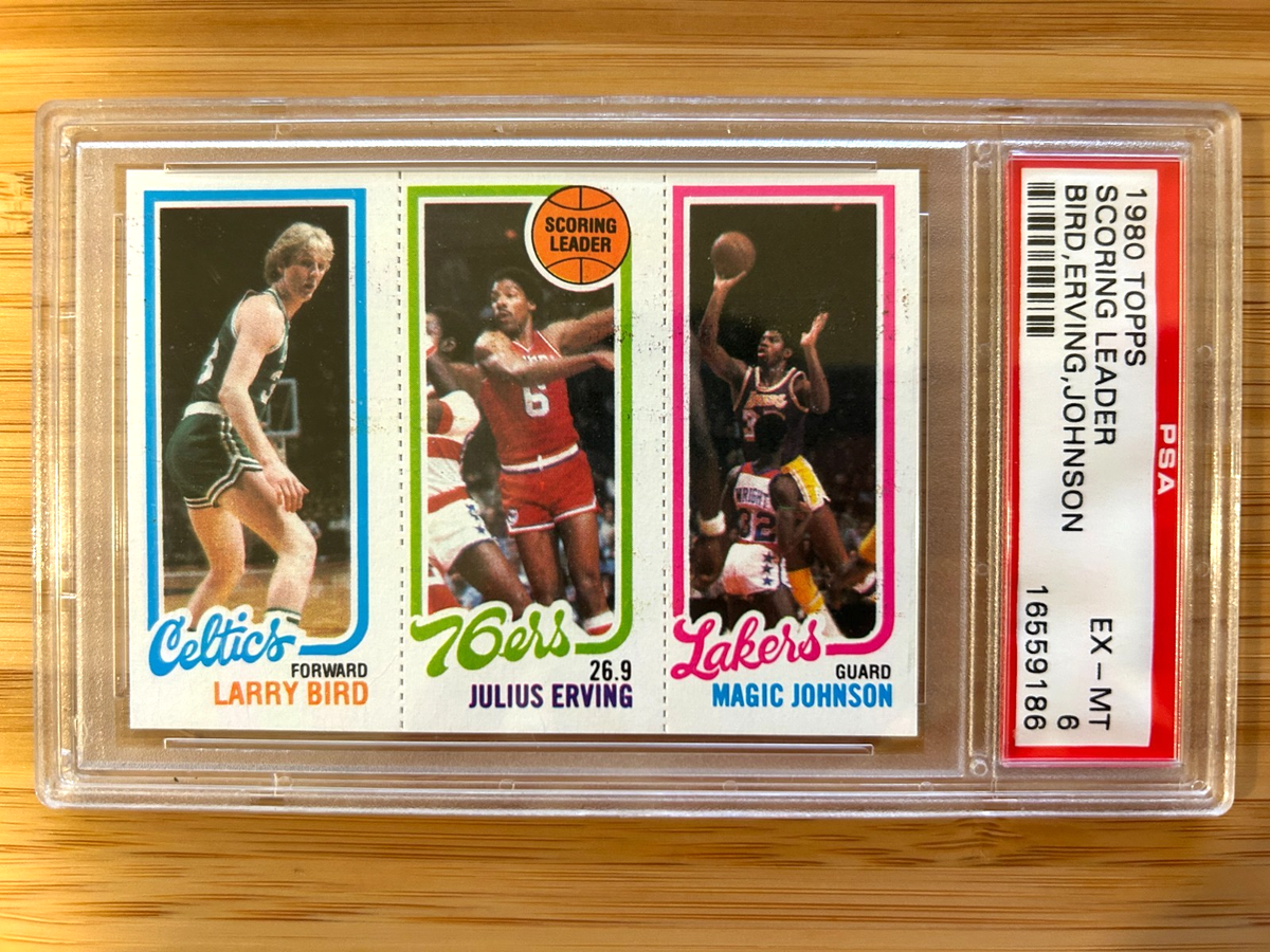 1980 Topps Magic Johnson Rookie Card RC Larry Bird Julius Erving