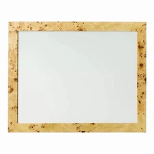 NEW Threshold 24x30 Burl Wood Wall/Vanity Mirror -Modern Home Decor
