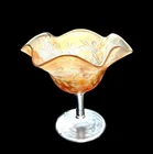 Vintage Fenton Marigold Carnival Glass 5.5” Small Pedestal Bowl Excellent