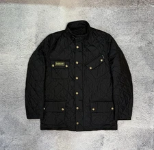 Barbour International Quilt Jacket Black Mens Size XL MQU0338BK91 Coat Logo