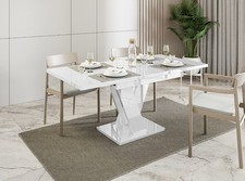 Extendable Dining Table 120-160 cm MASIV Modern Design Easy to Clean, Assembly