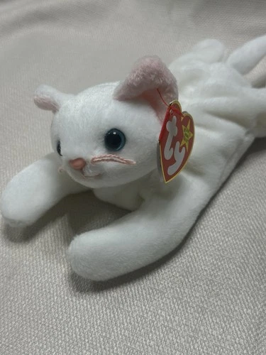 Ty Beanie Baby Flip The Cat - White - 1995 Vintage