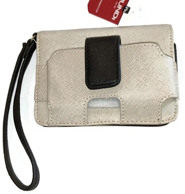 Mundi Wristlet Wallet, Bone Black
