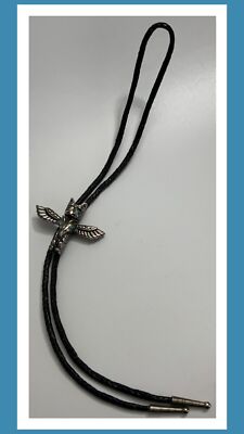 Vtg Mens Bolo Tie - Kachina Totem/Totem Pole W/Turquoise Color Details   (K56)