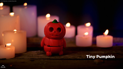Süßer Kürbis / Pumpkin, Trick or Treat, bewegliche Glieder, Halloween, 3D Druck