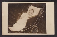CUTE LITTLE BABY IN BABY CARRIAGE (RPPC)