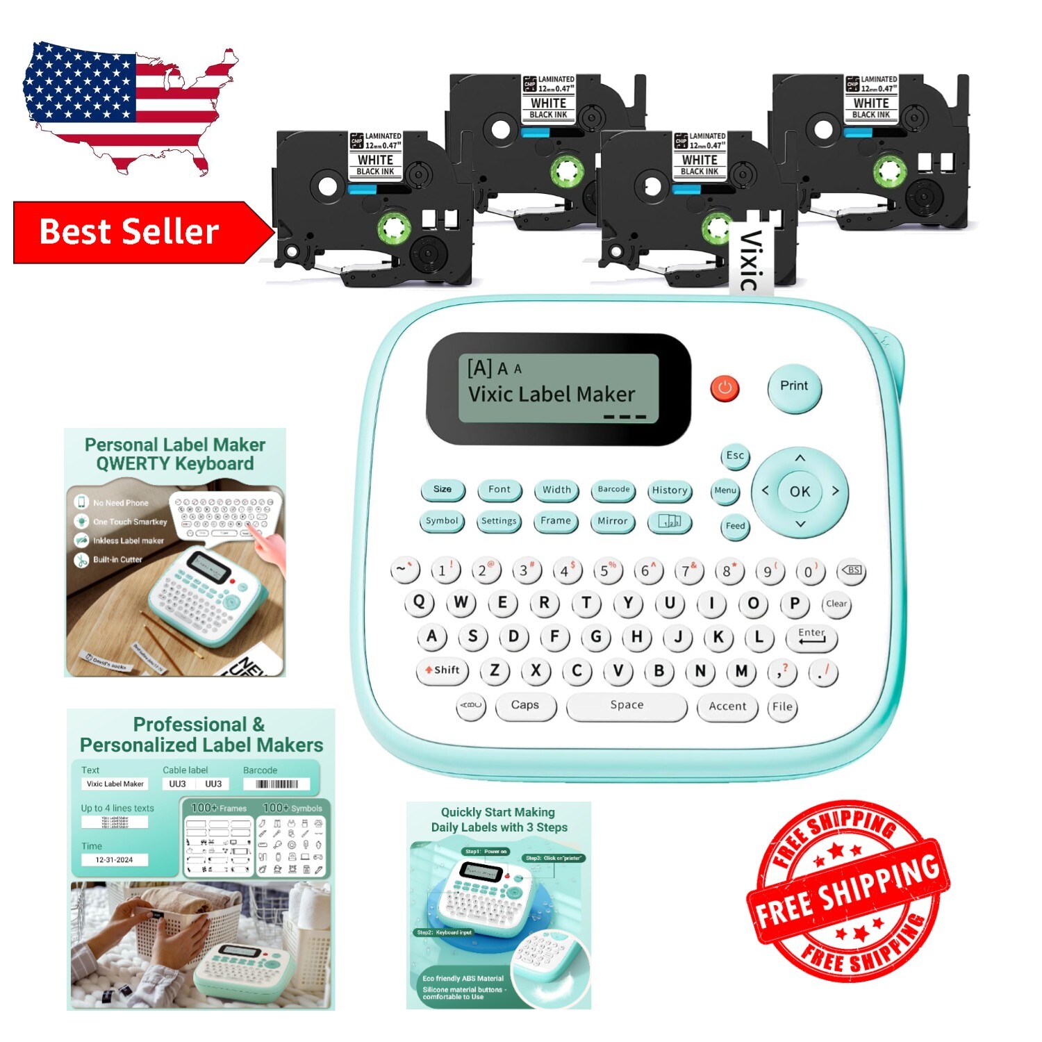 Waterproof Custom Label Maker for Home and Office Organization  -image