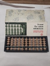 Vintage Japanese Abacus - 11 Digits - Tenka-Ichi - w/Instruction Book  Box