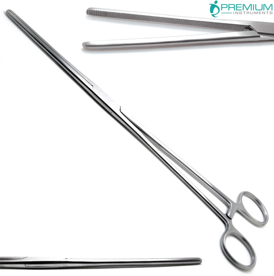 Juego de 2 pinzas quirúrgicas hemostáticas Pean Rochester rectas y curvas 12" Foto 3 de 4