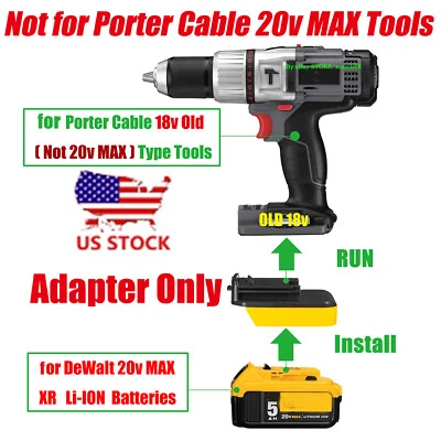 1 Adapter for DeWalt 20V XR Battery to Power for Porter Cable Old 18V Ni-CD Tool