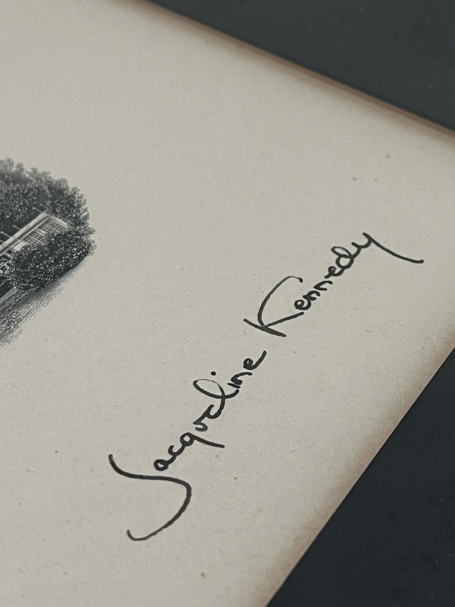 Signed Jacqueline Jackie Kennedy Signed Engraved White House