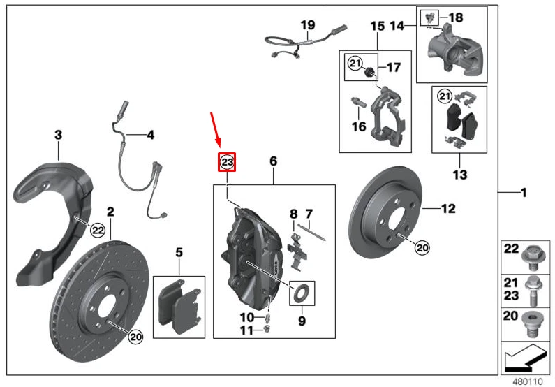 MINI COOPER F56 Rear Right Brake Caliper 6865656 34216865656 NEW  