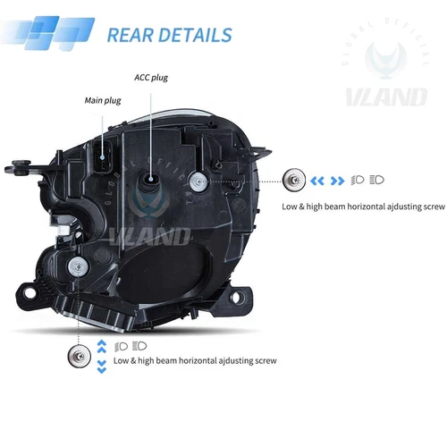 Faros LED VLAND + luces traseras ahumadas para Mini Cooper Countryman R60 2010-2016 - Imagen 5 de 18