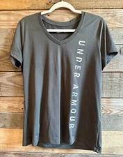 Womens Under Armour Heat Gear Active Top-Large-Dark Grey