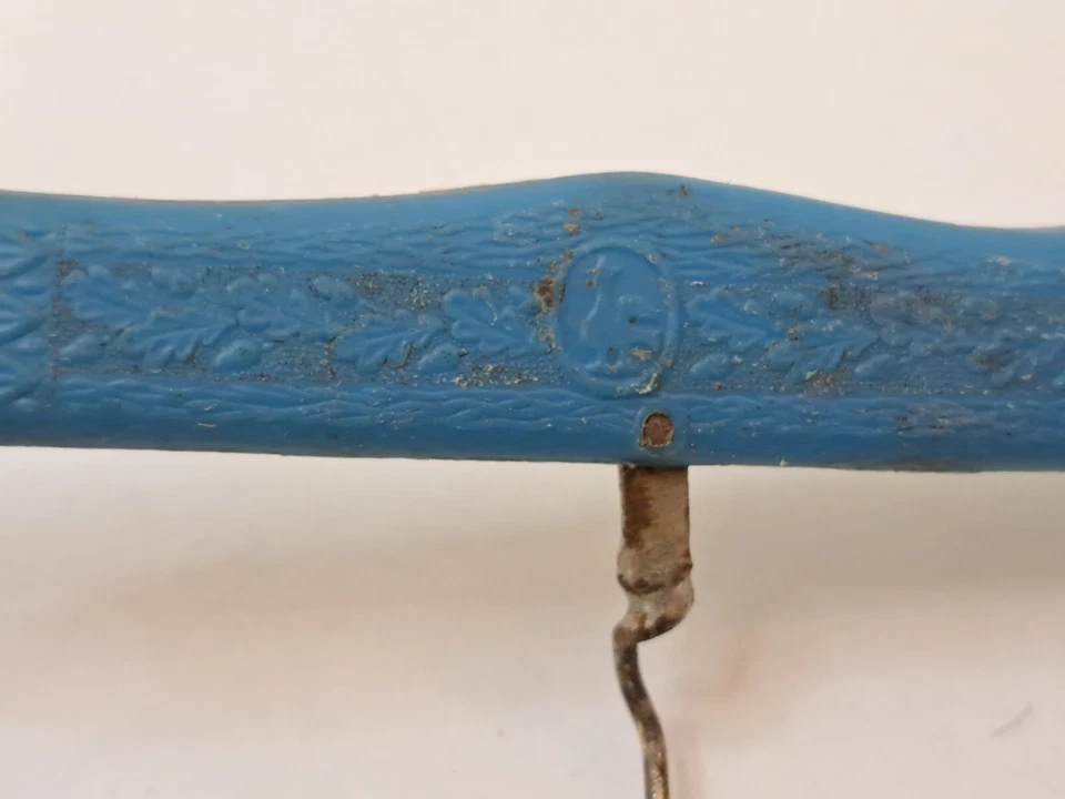 Faca dobrável vintage URSS abridor multifuncional metal azul cabo de plástico - Imagem 2 de 4