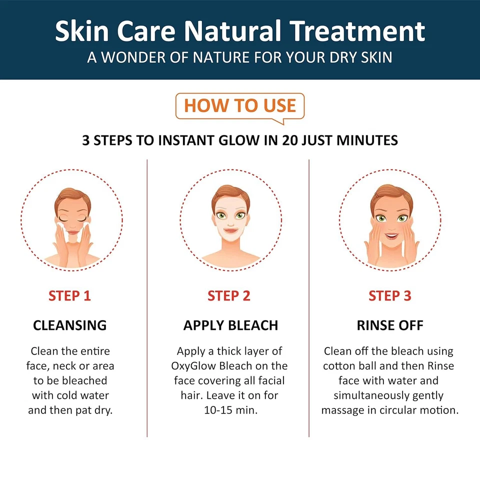 Oxyglow Herbal Diamond Bleach Cream-Skin tone remove clear-For Men & Women-300ml - Image 4 of 4