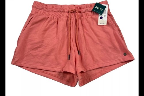 Roxy Shorts 2.5” Terry Super Soft Casual Fleece Short Women’s Size L, Pink NEW