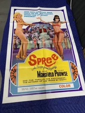 Original 1967 Movie Poster Jayne Mansfield, “Spree” 27” X 41”