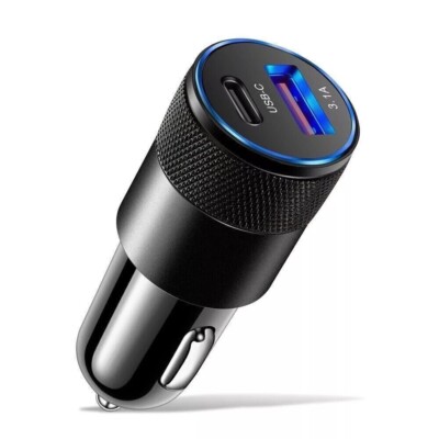 2xPort PD USB-C Fast Charging Car Charger Adapter For iPhone 14 13 12 11 Samsung